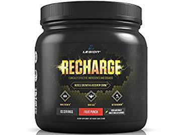 Legion Recharge Post Workout Supplement - All Natural Muscle Builder & Recovery Drink With Creatine Monohydrate. Naturally Sweetened & Flavored, Safe & Healthy. Fruit Punch, 60 Servings