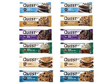 Quest Nutrition Protein Bar Fan Favorite's Variety Pack. Low Carb Meal Replacement Bar w/20g+ Protein. High Fiber, Soy-Free, Gluten-Free (12 Count)