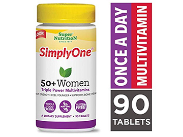 SimplyOne Multivitamin for Women 50+, Daily All-In-One Vitamin by SuperNutrition, 90 Day Supply; Best Value Pack