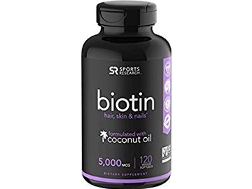 Biotin Infused with Organic Virgin Coconut Oil - 5000mcg (120 Veggie-softgels
